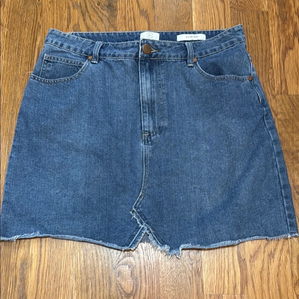 Cotton On Asymmetrical Blue A-line Mini Skirt